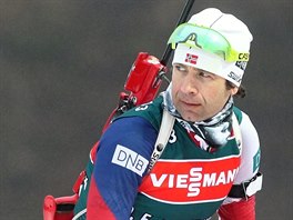 Ole Einar Bjrndalen pi trninku v Novm Mst na Morav.