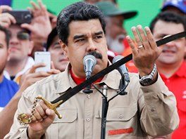 Venezuelsk prezident Nicols Maduro vystoupil v Caracasu ped svmi stoupenci,...