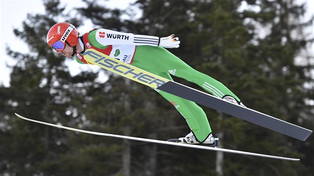 Fabian Riessle pi zvodu Svtovho pohru v seversk kombinaci v Ramsau.