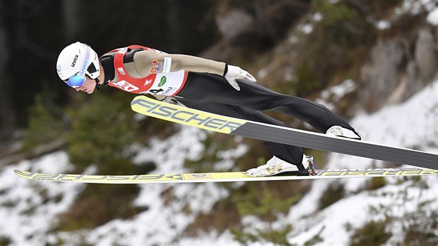 Tom Portyk pi zvodu Svtovho pohru v seversk kombinaci v Ramsau.