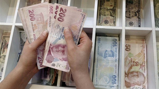 V tureckch smnrnch se tvo dlouh fronty, lid si smuj schovan dolary a eura, aby podpoili klesajc liru (6. prosince 2016).