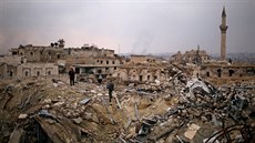 Trosky hotelu Carlton v Aleppu (17. prosince 2016)
