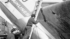 Ocasní ást letounu Douglas DC-8 spolenosti United Airlines, linky 826