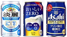 Značky japonských pivovarů společnosti Asahi.