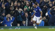Ashley Williams z Evertonu se raduje z vít�zné trefy v zápase s Arsenalem.