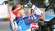 eský biatlonista Ondej Moravec byl v cílí sprintu v Novém Mst na Morav...