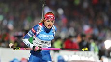 Gabriela Koukalová na trati sprintu Svtového poháru v Novém Mst na Morav.