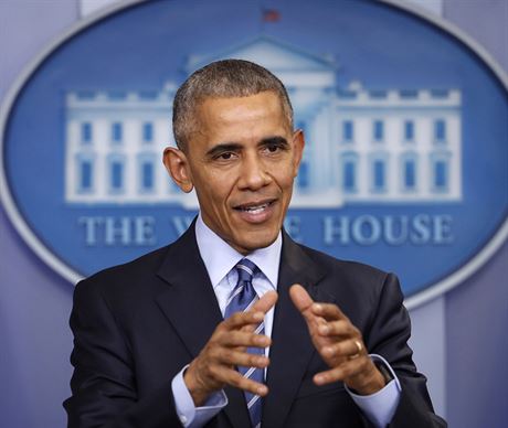 Americký prezident Barack Obama na tiskové konferenci v Bílém dom (16....