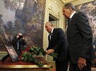 Ruský ministr zahranií Sergej Lavrov (vpravo) a jeho turecký protjek Mevlüt...