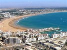 Pohled na plá v Agadiru z pevnosti