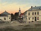 Stará Poruba byla zemdlskou obcí, kolorovaná fotografie vznikla v roce 1913.