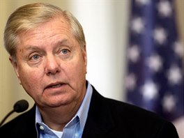 Senátor Lindsey Graham p�i projevu v Rize (28. prosince 2016).