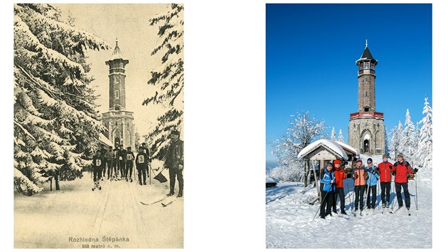 Kamenn novogotick rozhledna na vrchu Hvzda v nejzpadnjch Krkonoch.