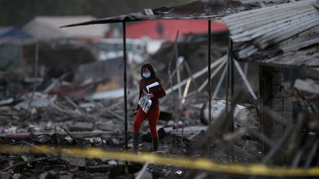Vbuch v mexickm San Pablitu zniil trit se zbavn pyrotechnikou (20. prosince 2016).