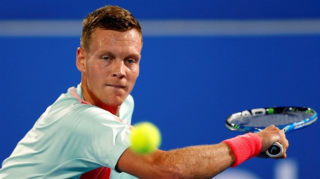 Tom Berdych na exhibinm turnaji v Ab Zab.