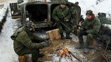 Bojovníci tzv. Luhanské lidové republiky v oblasti Svitlodarského oblouku (19....