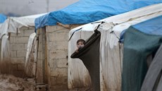 Uprchlický tábor nedaleko hranice mezi Sýrií a Tureckem (26. prosince 2016)