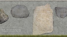 Vizualizace moné budoucí pietní podoby bývalého idovského hbitova v Prostjov. Prostor by orámoval ivý plot a doplnila dalí zele spolen se zídkou s nalezenými náhrobními kameny.
