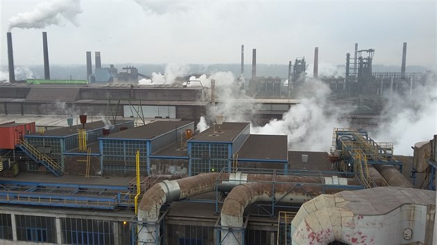 Pohled na závod ArcelorMittal v Ostrav-Kunicích