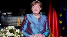 Nmecká kancléka Angela Merkelová po natoení svého novoroního projevu (30....