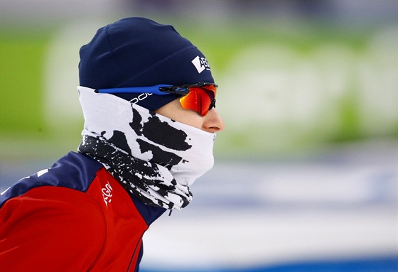 Martina Sáblíková při rozježdění před závodem na 3000 metrů