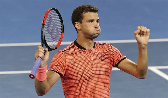 Grigor Dimitrov se raduje z titulu v Brisbane.