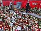 Svíky na míst pedvánoního útoku v Berlín (5. ledna 2017)