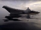 Ruská letadlová loď Admirál Kuzněcov u břehů Sýrie (4. ledna 2017)