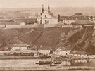 Panorama zachycující Vyehrad pochází asi z roku 1865, autor snímku není znám....