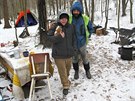 Bezdomovci Zden�k Hudek a Karla Melcherov� p�eb�vaj� ve stanech pobl� Fakultn�...