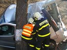 Tragická nehoda ve Skipov na Opavsku, pi které zemeli dva lidé (27. bezna...