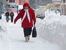 Husté snení zasáhlo msto Tanvald v Libereckém kraji (5. ledna 2017)