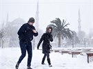 Turecký Istanbul zasypal sníh (7. ledna 2017)