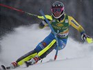 Frida Hansdotterová ve slalomu v Mariboru.
