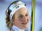 védská lyaka Stina Nilssonová po vítzství ve skiatlonu v Oberstdorfu.