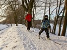 D�ky p��rodn�mu sn�hu vyrazili lid� na b�k�ch i pod�l Orlice v Hradci Kr�lov�...