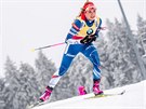 Gabriela Koukalová na trati závodu s hromadným startem v Oberhofu