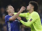 Kapitán Chelsea John Terry se bhem utkání 3. kola FA Cupu pouchoval s Lee...