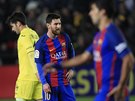 Lionel Messi krátce po nepromnné anci v utkání Barcelony na hiti...