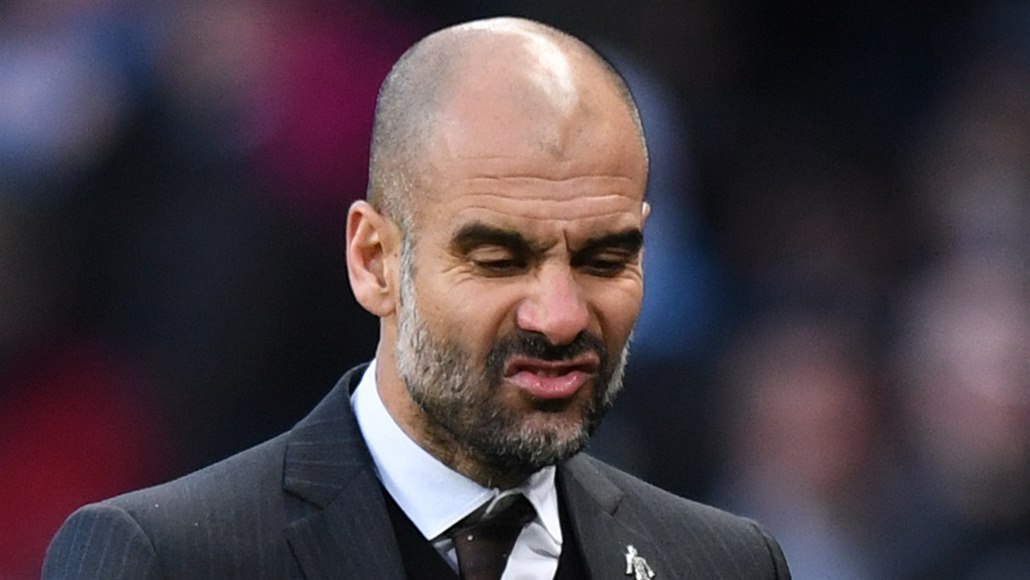 Trenér Manchesteru City Pep Guardiola.