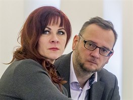 Jana Nečasová s manželem Petrem Nečasem před jednáním Městského soudu v Praze...