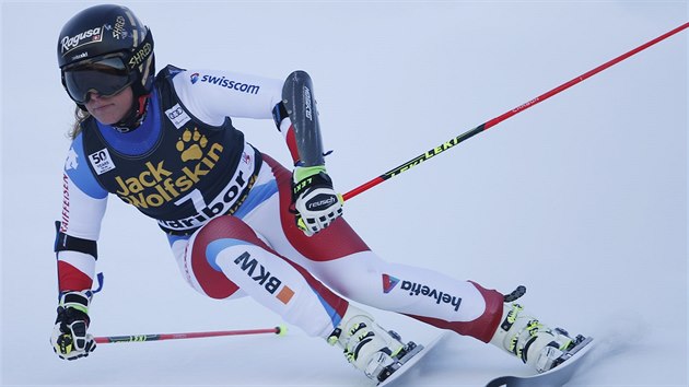 Lara Gutov na trati obho slalomu v Mariboru