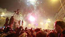 Silvestrovské oslavy v centru Prahy (1. 1. 2017)