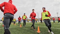 Plzetí fotbalisté první den pípravy v roce 2017.