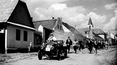 Snímek pořízený při natáčení filmu Městečko na dlani v roce 1941