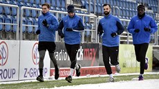 První trénink fotbalistů Slovácka v zimní přípravě.