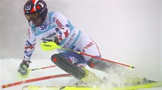 Alexandr Choroilov ve slalomu v Adelbodenu.