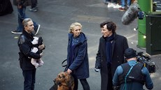 Z natáení tvrté ady seriálu Sherlock