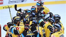 Litvínovští hokejisté slaví výhru.