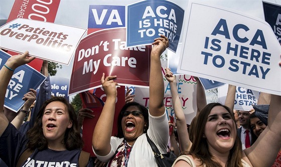 Demonstrace za Obamacare. (25.6. 2015)